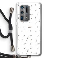Hipster stripes: Huawei P40 Pro Plus Transparant Hoesje met koord
