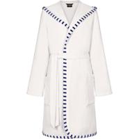 Cawö Cawo Dames Badjas Korte badjas met Capuchon 848 wit-breton 36/38