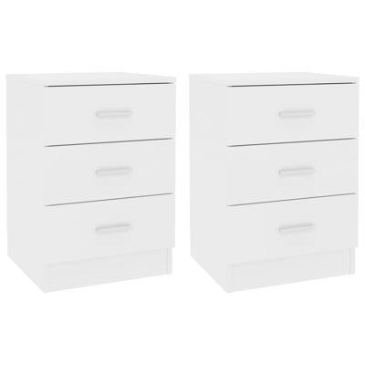 Nachtkastjes 2 st 38x35x56 cm bewerkt hout wit