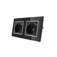 Nero Deluxe Glas dubbele stopcontact met 4x USB combinatie compleet