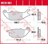 TRW Remblokken, en remschoenen voor de moto, MCB883 Allround organisch - thumbnail