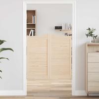 Draaideuren louvredesign 1-paar 100x100 cm massief grenenhout