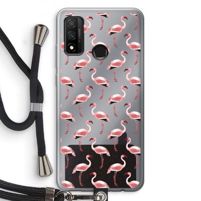Flamingoprint groen: Huawei P Smart (2020) Transparant Hoesje met koord