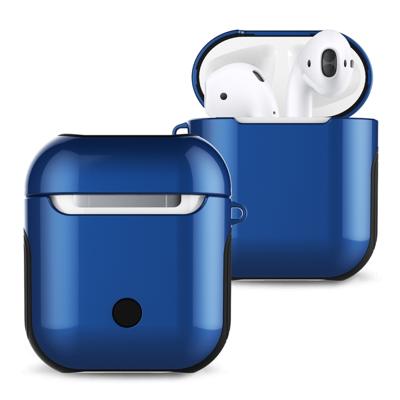 Gelakt PC Bluetooth koptelefoon Case anti-verloren opbergtas voor Apple AirPods 1/2 (blauw)