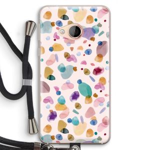 Terrazzo Memphis Pink: HTC U Play Transparant Hoesje met koord
