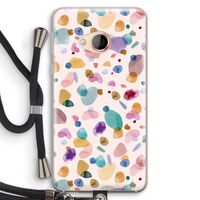 Terrazzo Memphis Pink: HTC U Play Transparant Hoesje met koord