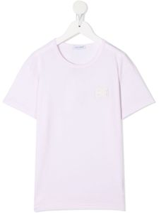 Dolce & Gabbana Kids t-shirt à plaque logo - Rose