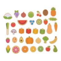 Bigjigs houten magneten fruit en groenten, 35st.