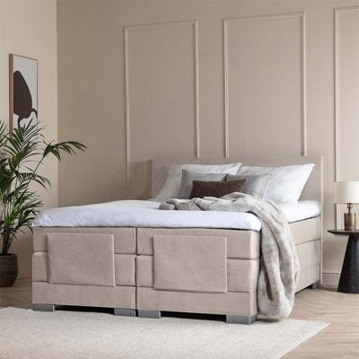 Elektrisch Verstelbare 2-Persoons Elektrische Boxspring Julia - Beige - Groen & Zwart & Blauw & Beige & Antraciet & Grijs 160x210 Cm - - Dekbed-Discounter.nl