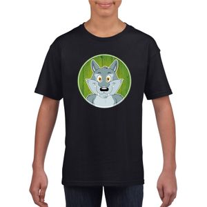 T-shirt wolf zwart kinderen