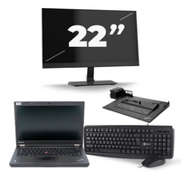 Lenovo ThinkPad T440p - Intel Core i5-4e Generatie - 14 inch - 8GB RAM - 256GB SSD - Windows 11 + 1x 22 inch Monitor