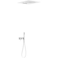 Regendouche set Tres 3V | Inbouw | Mengkraan | 3-weg | Rond | Wit mat