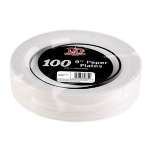 Feestbordjes/gebaksbordjes karton - 100x - wit - rond - papieren bordjes