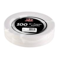 Feestbordjes/gebaksbordjes karton - 100x - wit - rond - papieren bordjes
