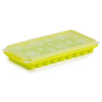 Tray met Flessenhals ijsblokjes/ijsklontjes staafjes vormpjes 10 vakjes kunststof groen - thumbnail