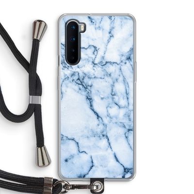 Blauw marmer: OnePlus Nord Transparant Hoesje met koord