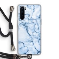 Blauw marmer: OnePlus Nord Transparant Hoesje met koord