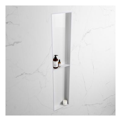 Wandnis Solid Surface Easy | In- en opbouw | 30x90x8 cm | 2 vakken | Cale/Talc