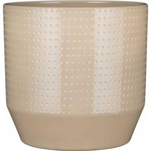 Mica Decorations Bloempot Nola - beige - D27xH26 cm - relief dots