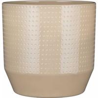 Mica Decorations Bloempot Nola - beige - D27xH26 cm - relief dots