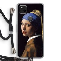 The Pearl Earring: Pixel 4a Transparant Hoesje met koord The Pearl Earring: Pixel 4a Transparant Hoesje met koord
