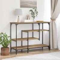 Wandtafel 100x35x75 cm bewerkt hout en staal artisanaal eiken