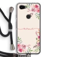 Rozen: Pixel 3a Transparant Hoesje met koord