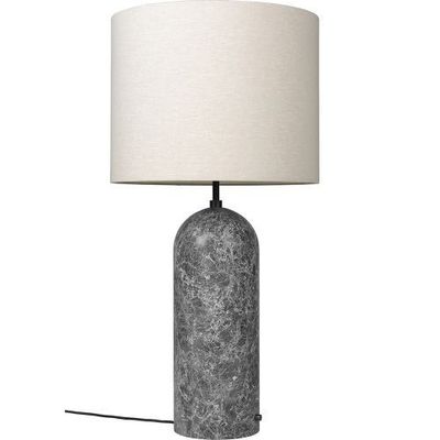 Gubi Gravity XL Low Vloerlamp - Grijs marmer & Canvas wit