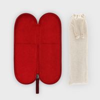 KITTO Cutlery Set black + WOOLI Soft Case red