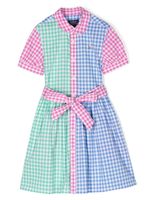 POLO RALPH LAUREN KIDS robe en coton à carreaux vichy - Rose