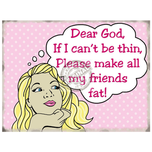 Metalen plaatje Dear God 15x20 cm   -