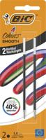 BIC vulling voor balpen 4 Colours Smooth, medium, blister van 2 stuks, zwart