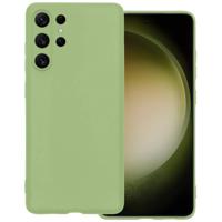 Basey Samsung Galaxy S23 Ultra Hoesje Siliconen Hoes Case Cover - Groen