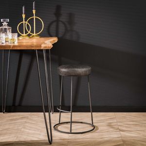 LifestyleFurn Barstoel 'Quandra' PU, kleur Grijs