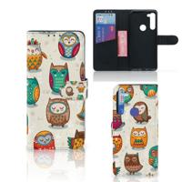 Motorola G8 Power | Telefoonhoesje | Met pasjeshouder | Vrolijke Uilen