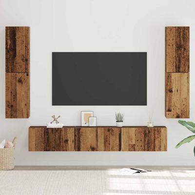 Tv-meubelset 7 pcs Oud hout 60 x 30 x 30 cm Bewerkt hout