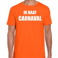 Ik haat carnaval verkleed t-shirt / outfit oranje voor heren - thumbnail