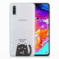 Samsung Galaxy A70 Telefoonhoesje met Naam Cat Good Day - thumbnail