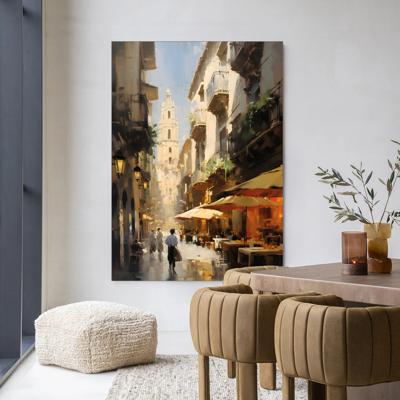 Urban Cotton Wandkleed 'Barcelona' 145 x 190cm in Frame - black