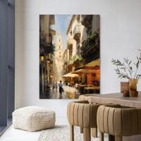 Urban Cotton Wandkleed 'Barcelona' 145 x 190cm in Frame - black