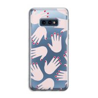 Hands pink: Samsung Galaxy S10e Transparant Hoesje