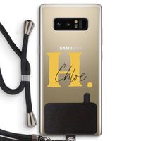 Amber Script: Samsung Galaxy Note 8 Transparant Hoesje met koord