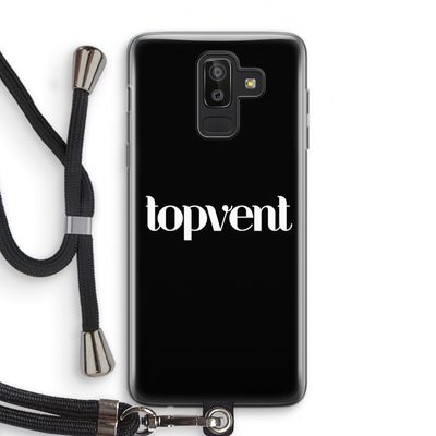 Topvent Zwart: Samsung Galaxy J8 (2018) Transparant Hoesje met koord