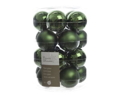 Kerstbal glas glans-mat diameter 6cm Dennen groen - Ksd