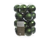 Kerstbal glas glans-mat diameter 6cm Dennen groen - KSD
