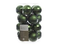 Kerstbal glas glans-mat diameter 6cm Dennen groen - Ksd