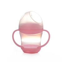 Baby leren drinken fles siliconen 160ml zuigeling water melk SAP min Cup kinderen Sippy training cups met twee handvatten (roze)