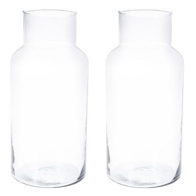 2x Glazen vaas/vazen 7 liter van 16 x 30 cm