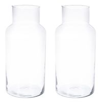 2x Glazen vaas/vazen 7 liter van 16 x 30 cm