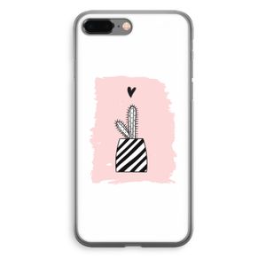 Zwart-wit cactus: iPhone 8 Plus Transparant Hoesje
